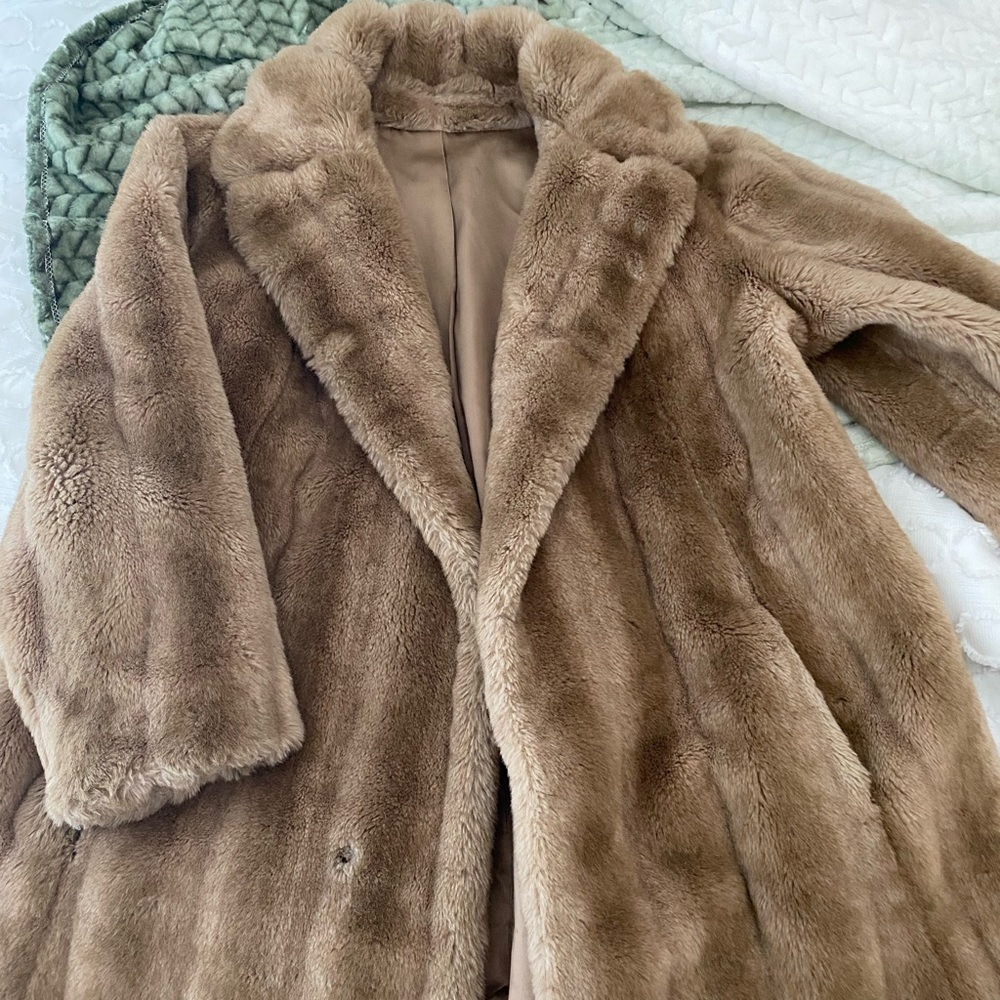 Country Pacer Faux Fur Jacket- Brown/Tan- Vintage Look!